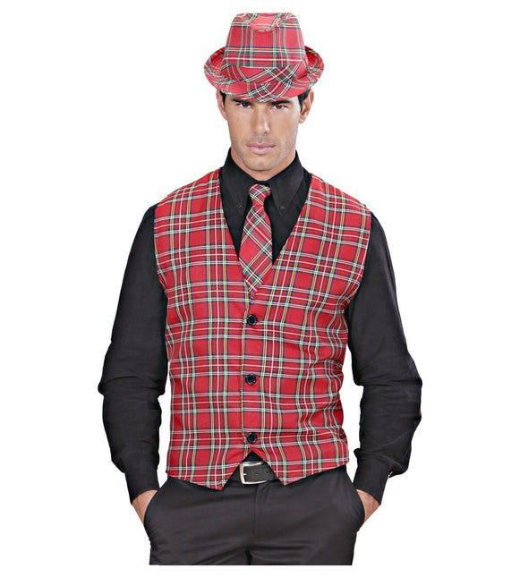 Punainen kaulaliina ruudullinen