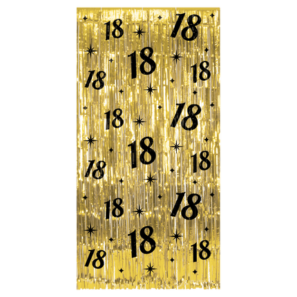 18 vuotta Oven verho Gold Musta