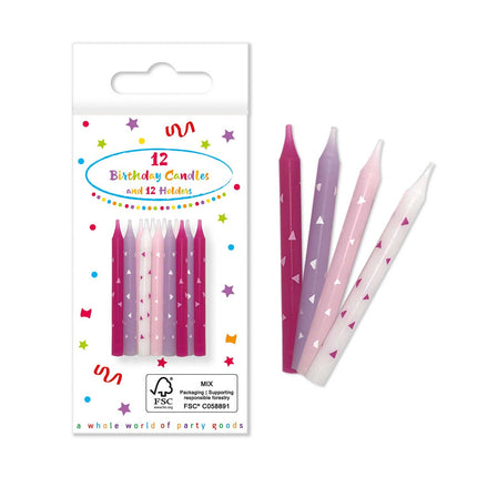 Yksisarvinen kynttilät pidikkeellä 12kpl