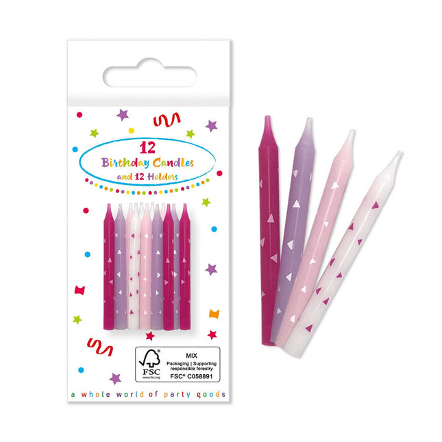 Yksisarvinen kynttilät pidikkeellä 12kpl