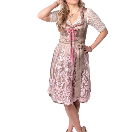 Gold Pink Dirndl Mekko Oktoberfest Hyvät 2 kpl