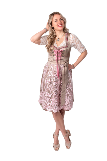 Gold Pink Dirndl Mekko Oktoberfest Hyvät 2 kpl