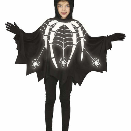 Hämähäkki Halloween puku lapsi hehkuu pimeässä