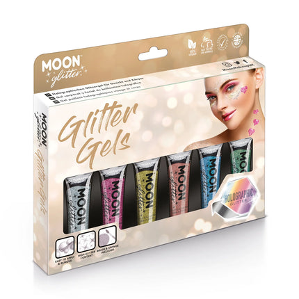 Moon Glitter Hologrammi Hologrammi Hieno Glitter Gel Rose Gold 12ml