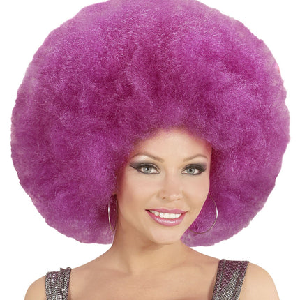 Violetti peruukki Afro Extra iso