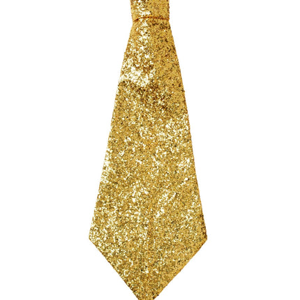 Kultainen solmio Glitter Elastinen