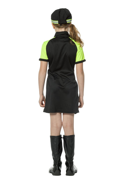 Poliisi mekko musta keltainen tyttö