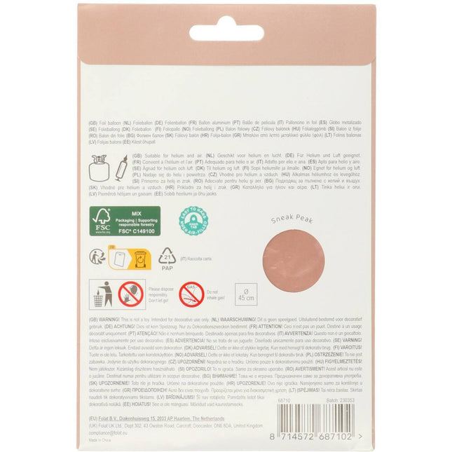 Hyvää syntymäpäivää helium ilmapallo vaaleanpunainen tyhjä 45cm