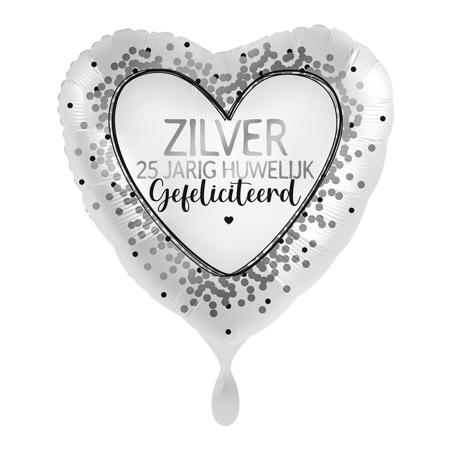 25 vuotta naimisissa Helium ilmapallo hopea tyhjä 43cm