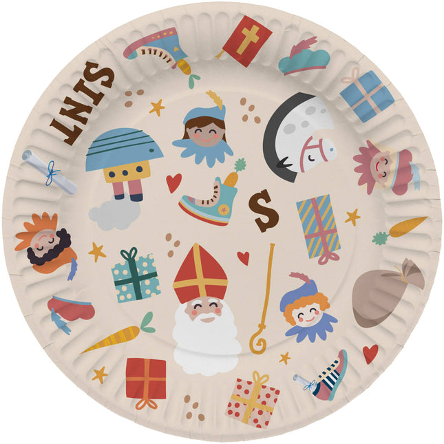 Sinterklaas lautaset Sint En Piet 18cm 18kpl 8kpl