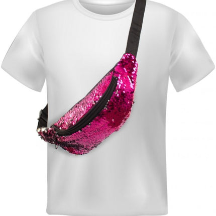 Hip laukku vaaleanpunainen paljetteja