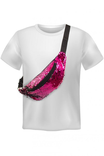 Hip laukku vaaleanpunainen paljetteja