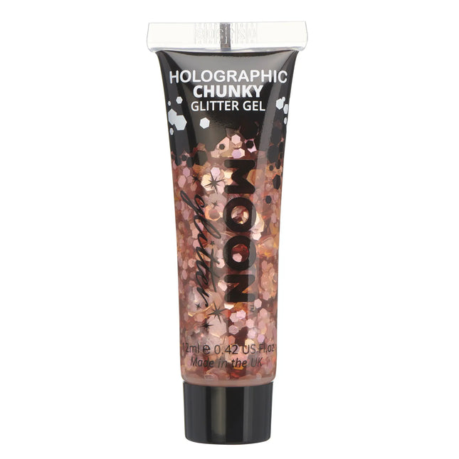 Moon Glitter Hologrammi Hologrammi Chunky Glitter Gel Rose Gold 12ml