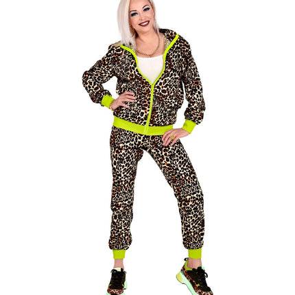 Neon 80S Verryttelypuku Viallinen Leopardi