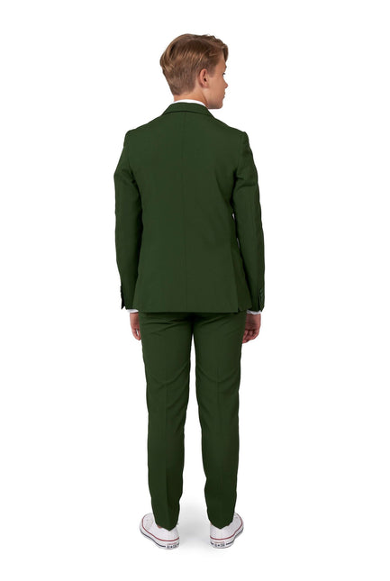 Tummanvihreä puku poika teini OppoSuits