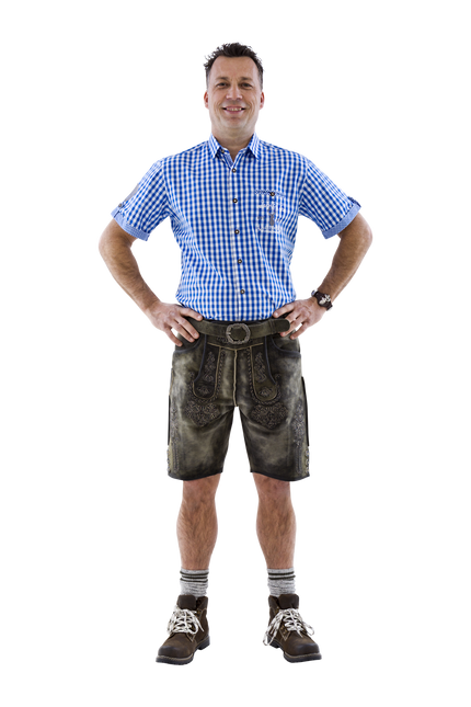 Valkoinen sininen pusero Miesten lyhythihainen perinteinen ruudullinen pusero