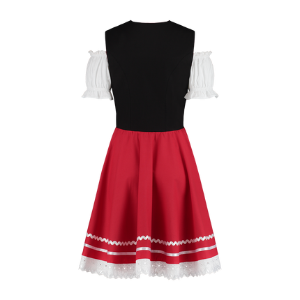 Oktoberfest Dirndl Mekko Oktoberfest Punainen Valkoinen Hyvät 2 kappaletta