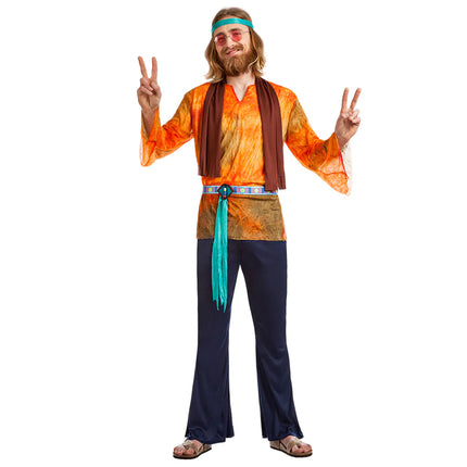 Hippie 60S puku oranssi miehet