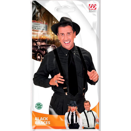 Mustat hopeiset henkselit