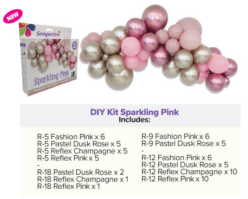 Ilmapallot DIY ilmapallosarja Sparkling Pink