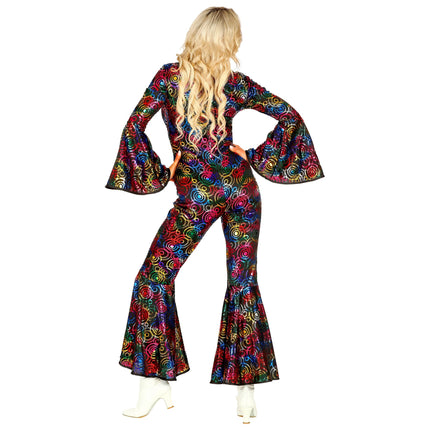 Disco 70S Jumpsuit Värilliset Naisten ympyrät