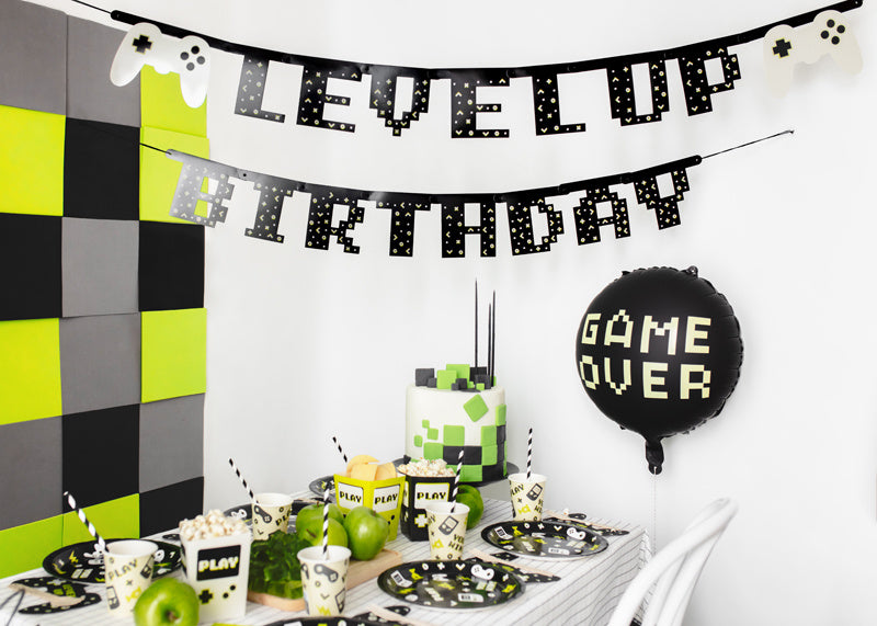 Gaming Party Banner Level Up syntymäpäivä 2.5m