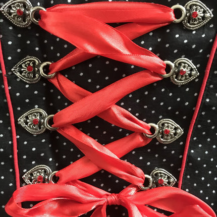 Punainen Valkoinen Dirndl Mekko Oktoberfest Hyvät ruudullinen