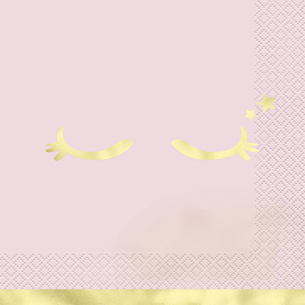 Yksisarvinen lautasliinat kultainen vaaleanpunainen 16kpl