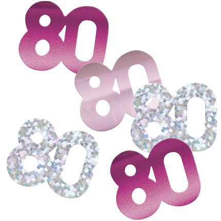 80 vuotta konfettipussi vaaleanpunainen 14gr