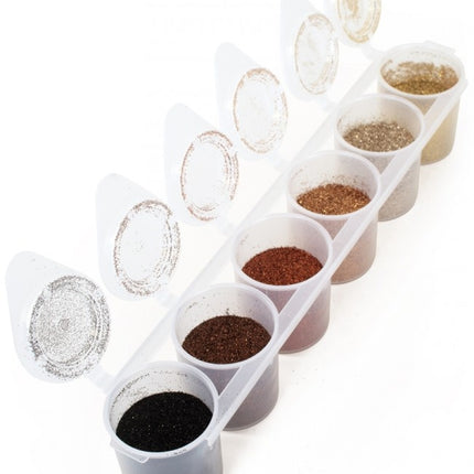 Värilliset glitterit Steampunk Fine 6kpl