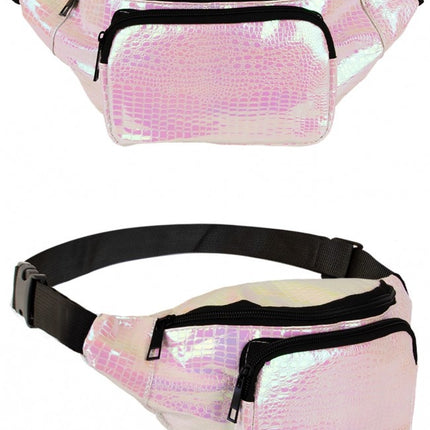 Hip laukku Snake Leather Print Valkoinen