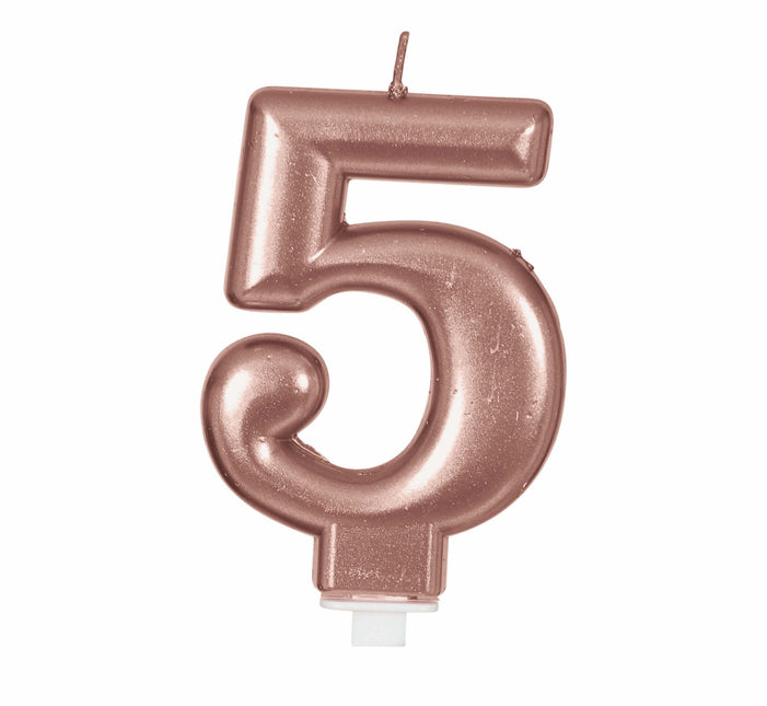 Rose Gold kynttilä 5 vuotta 8cm