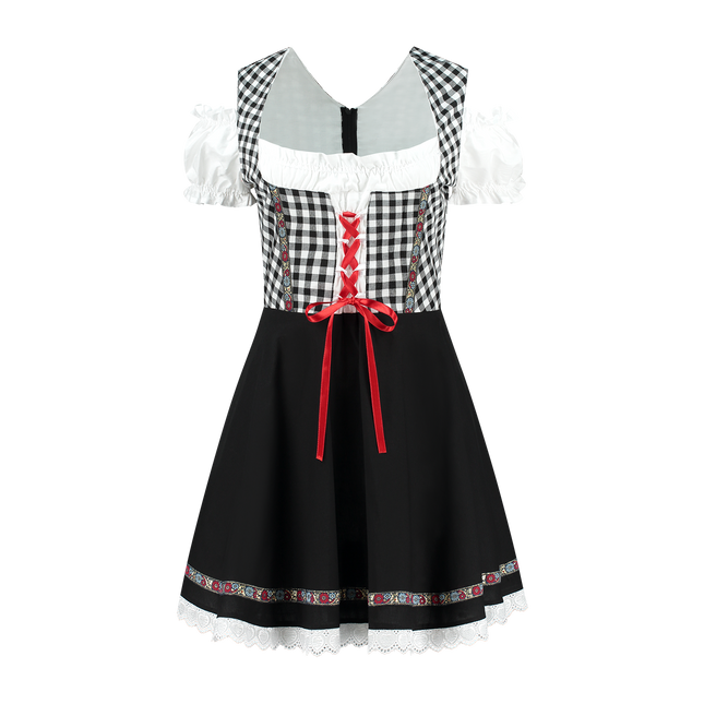 Oktoberfest Dirndl Mekko Oktoberfest Musta Valkoinen Hyvät naiset
