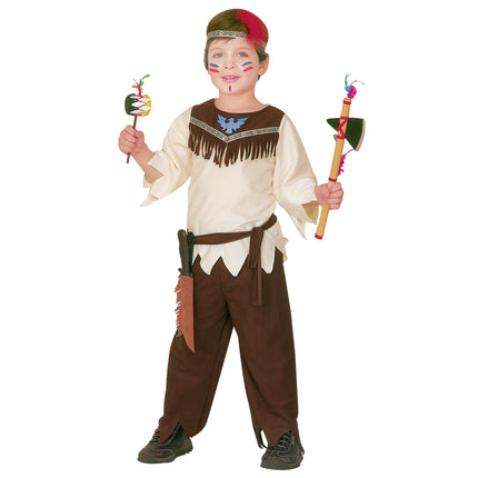 Intialainen puku Ruskea poika 4 kpl