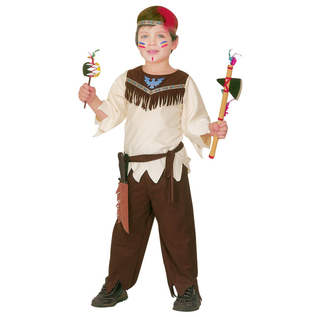 Intialainen puku Ruskea poika 4 kpl