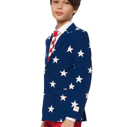 USA Tähdet raidat puku poika teini OppoSuits