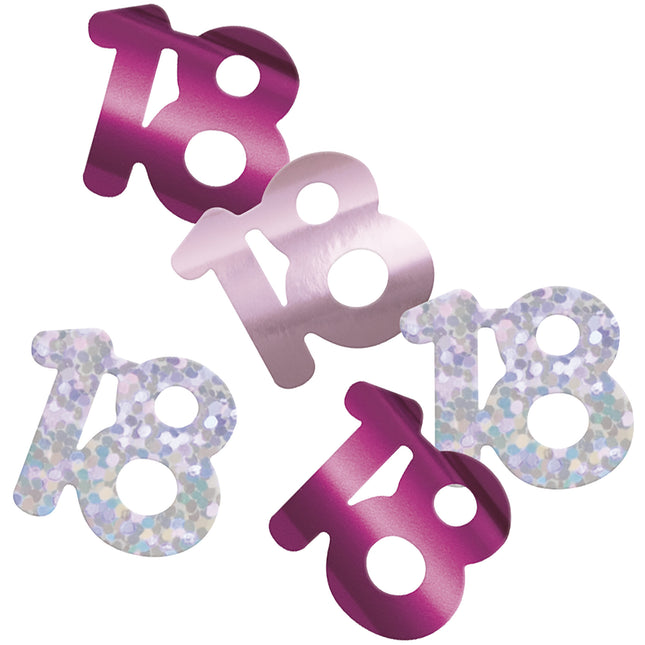 18 vuoden konfettipussi vaaleanpunainen 14gr