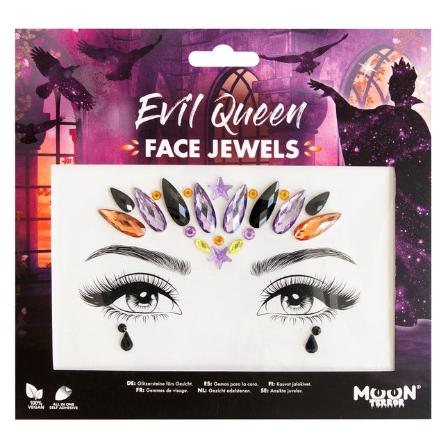 Moon Terror Halloween kasvojen jalokivet Evil Queen