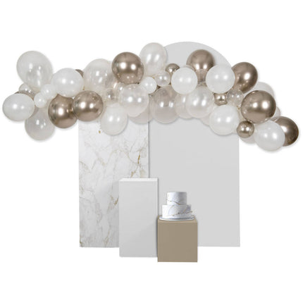 Kulta valkoinen ilmapallo kaari