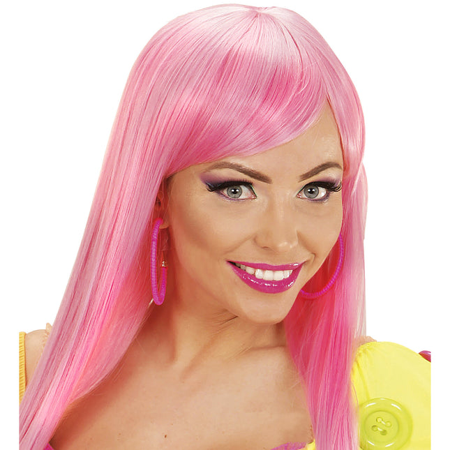 Neon vaaleanpunainen korvakorut sormukset