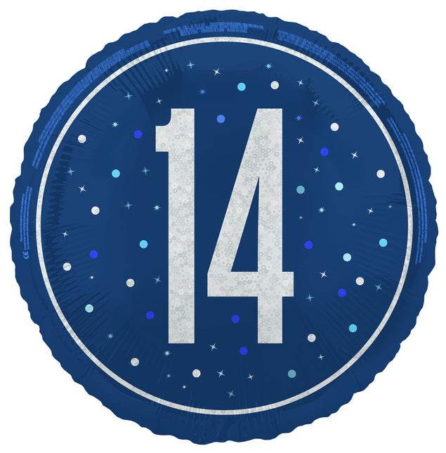 14 vuotta Helium ilmapallo sininen tyhjä 45cm