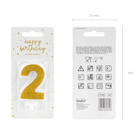 2 vuoden kynttilä Glitter