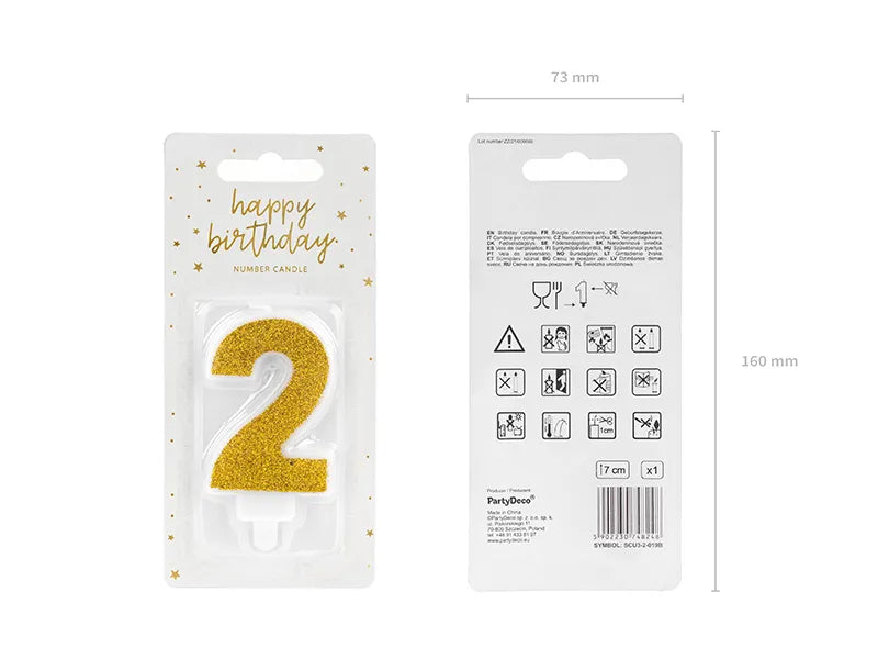 2 vuoden kynttilä Glitter