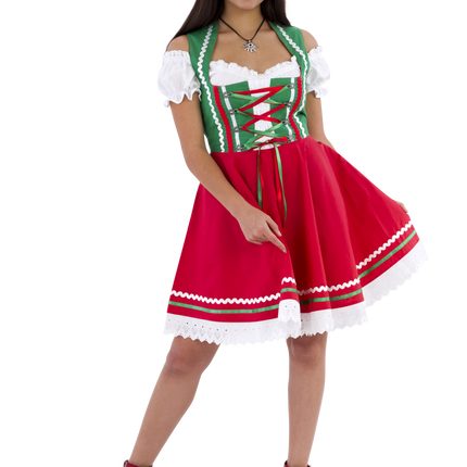 Oktoberfest Dirndl Mekko Oktoberfest Punainen Vihreä Hyvät 2 kpl