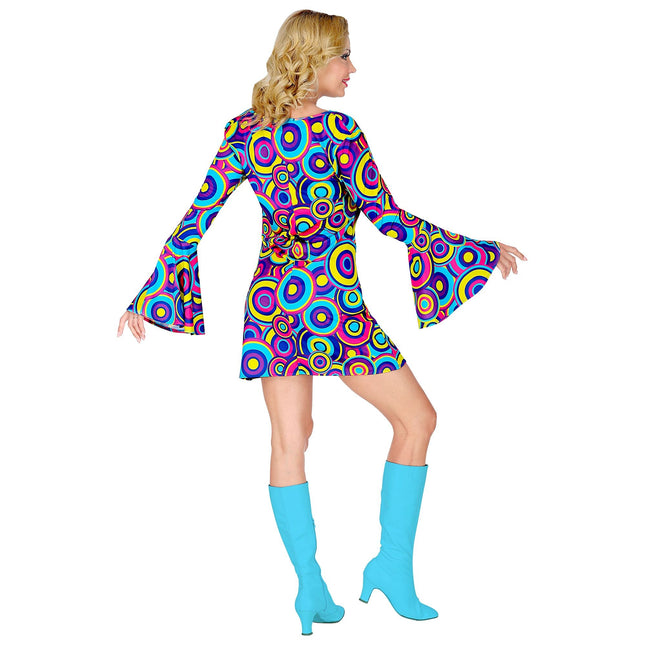 Disco 70S Mekko Sininen Violetti Ladies