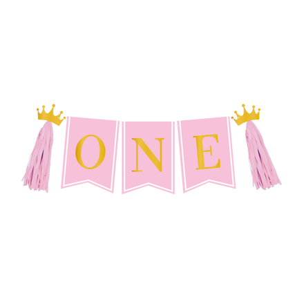 1 vuosi koristelu paketti vaaleanpunainen syöttötuoli