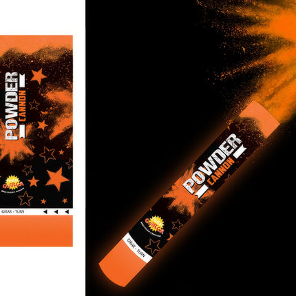 Konfettitykki oranssi jauhe 30cm