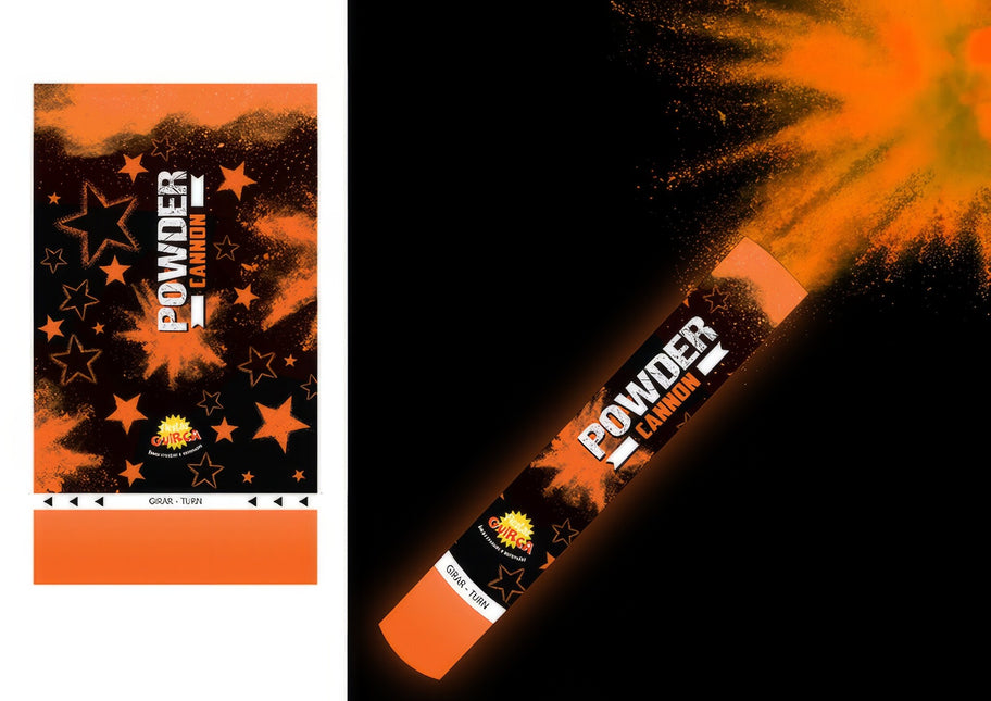 Konfettitykki oranssi jauhe 30cm