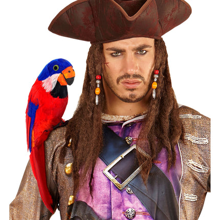 Merirosvo väärennetty papukaija punainen