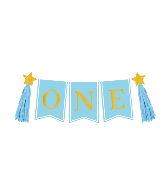 1 vuoden koristelu paketti Sininen syöttötuoli